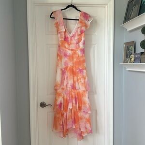 Pink and orange long dress